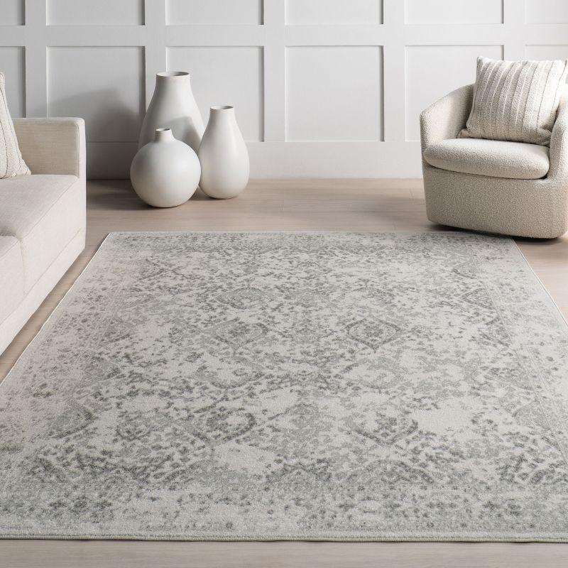 Nuloom Odell Medallion 10x13 Indoor Area Rug for Living Room Bedroom Dining Room Kitchen, Ivory/Grey