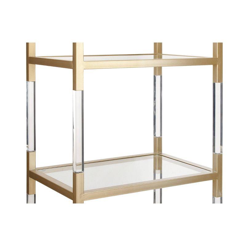 69" Metal and Acrylic Bookcase Gold - Olivia & May: No Assembly, 5 Fixed Shelves