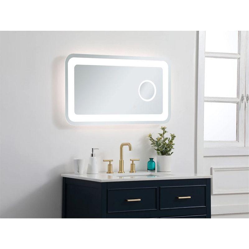 Elegant Lighting Lux 20in x 36in Hardwired LED mirror with magnifier and color changing temperature 3000K/4200K/6000K