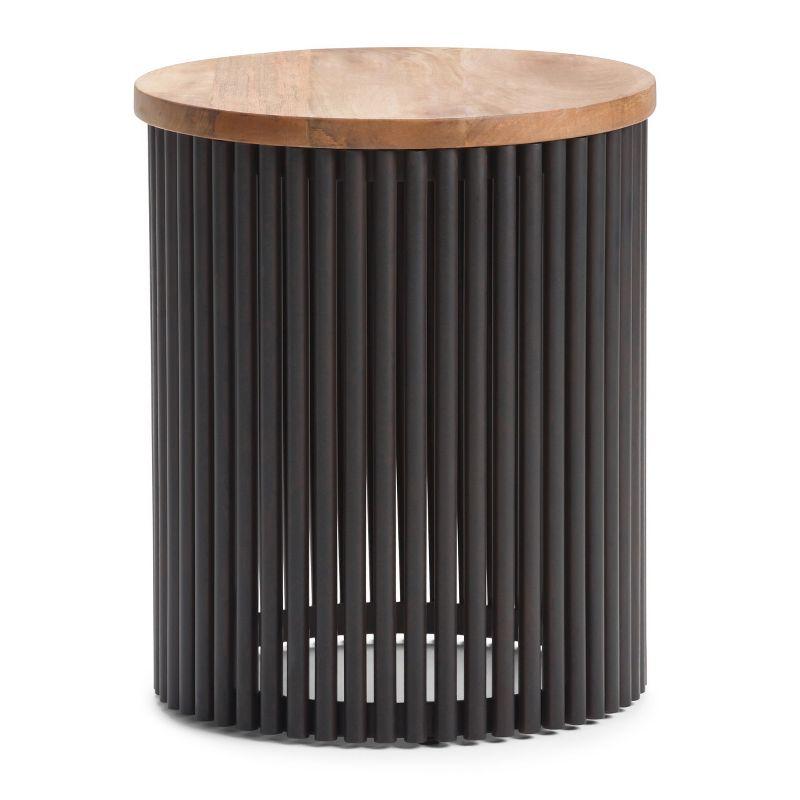 Lora Solid Wood Drum End Table