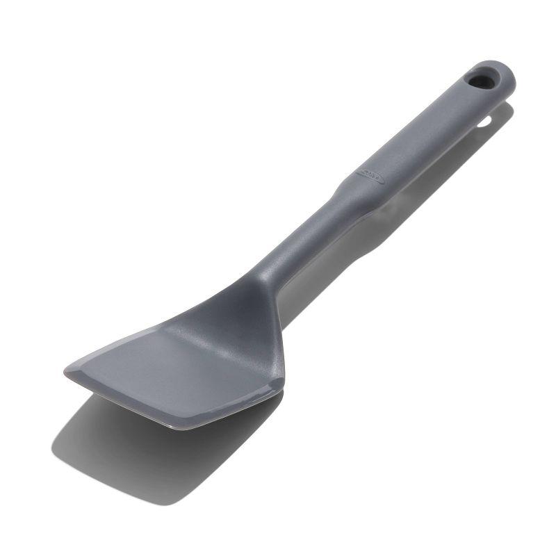 OXO Gray Silicone Flexible Turner with Beveled Edges