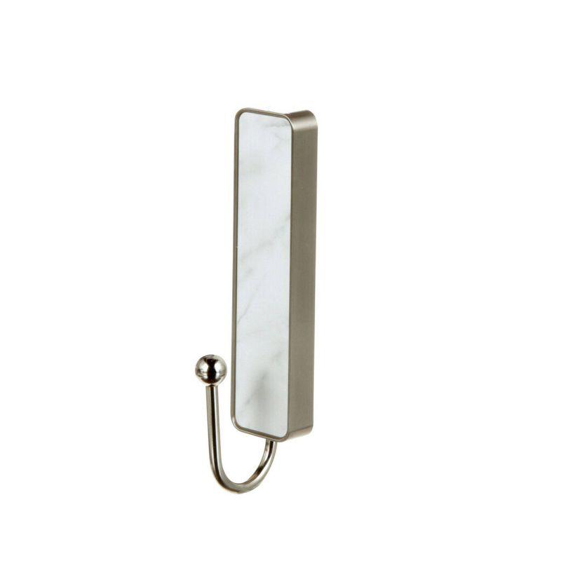 Command Large Sized Decorative Hook Brushed Nickel: Wall Hooks, Plastic, Painted Finish, 5 lb Capacity, Silver