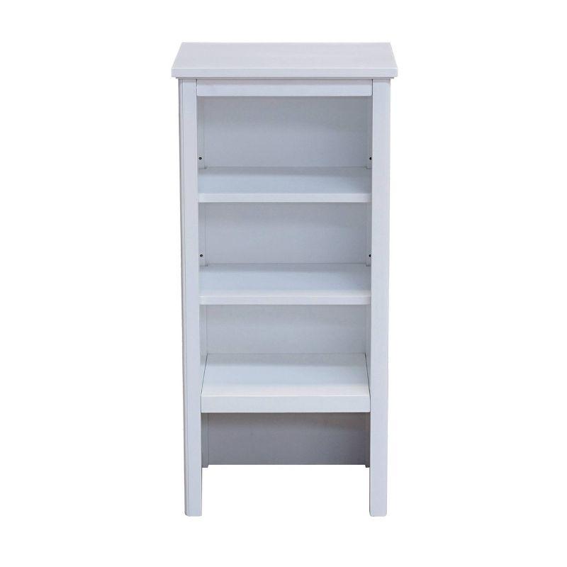 Alaterre Furniture Dorset Bathroom Storage Tower with Open Upper Shelves, Lower Cabinet and Drawer: Hardwood Linen Tower