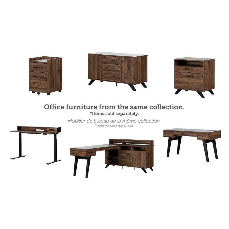 Natural Walnut 2-Drawer Lockable Lateral File Cabinet