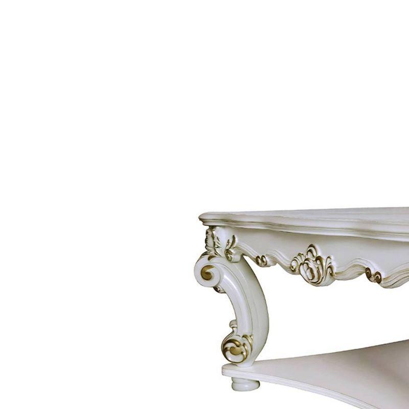 50" Vendome Coffee Table Antique Pearl Finish - Acme Furniture: Elegant Square Design, Scrolled Legs, No Assembly Required