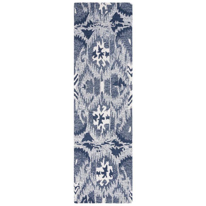 Ikat IKT654 Hand Tufted Runner Rug - Blue/Ivory - 2'3"x8' - Safavieh.