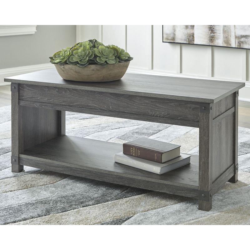 Signature Design by Ashley Casual Freedan Lift-Top Coffee Table  Grayish Brown