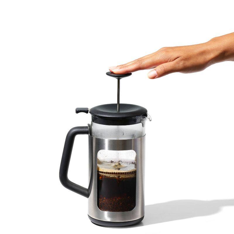 OXO 8 Cup French Press Coffee Maker - Black - 11294500: Stainless Steel & Glass, Nonslip Base, Manual, Hand Wash