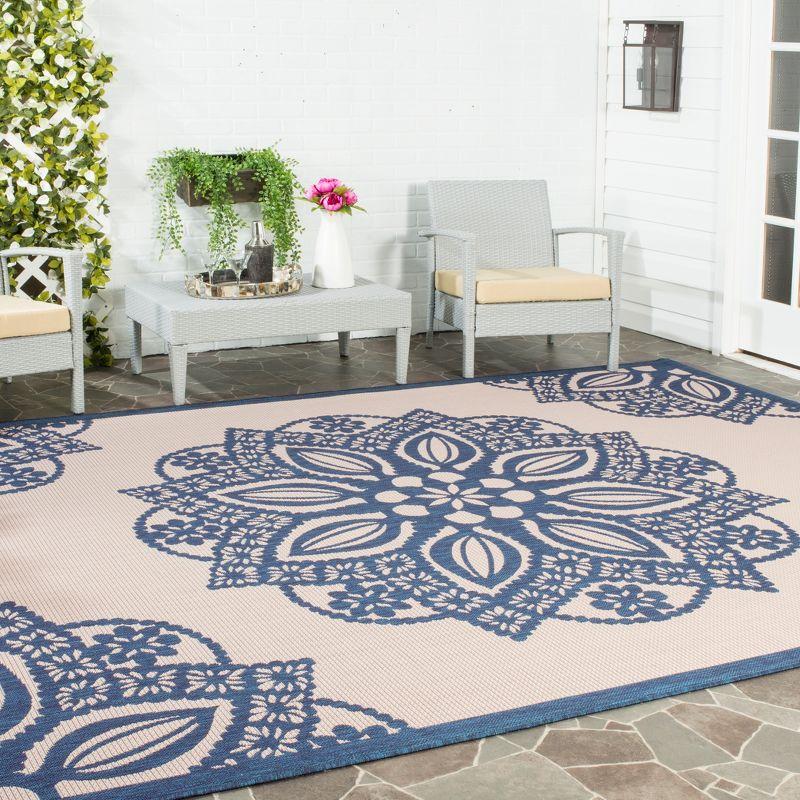 Courtyard Square Red Indoor/Outdoor Easy-Care Area Rug