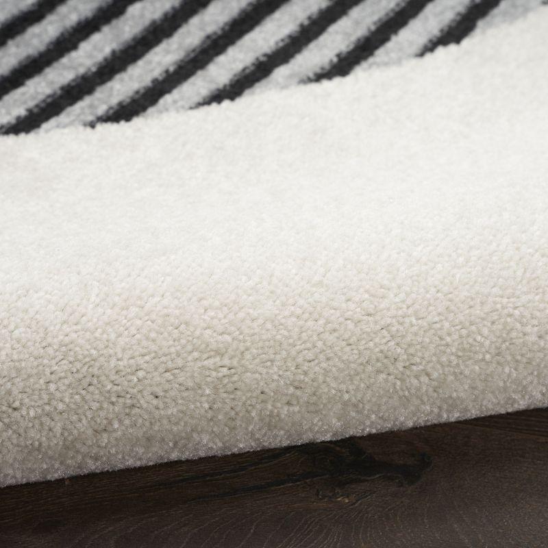 Nourison Modern Passion Circle Mid-Century Modern Indoor Rug Ivory/Black 2' x 3'