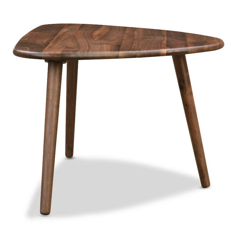 Poly & Bark Forma Coffee Table American Black Walnut: Mid Century Solid Wood, Half Moon Shape, 17" Height