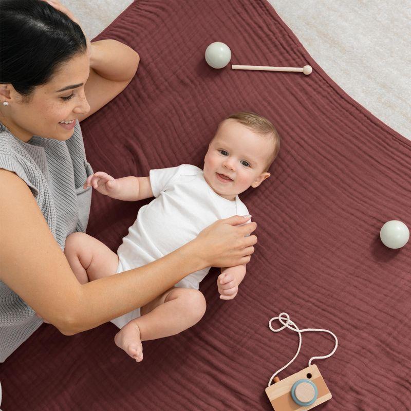 Baby Muslin Blanket, Large 40" X 40" By Comfy Cubs