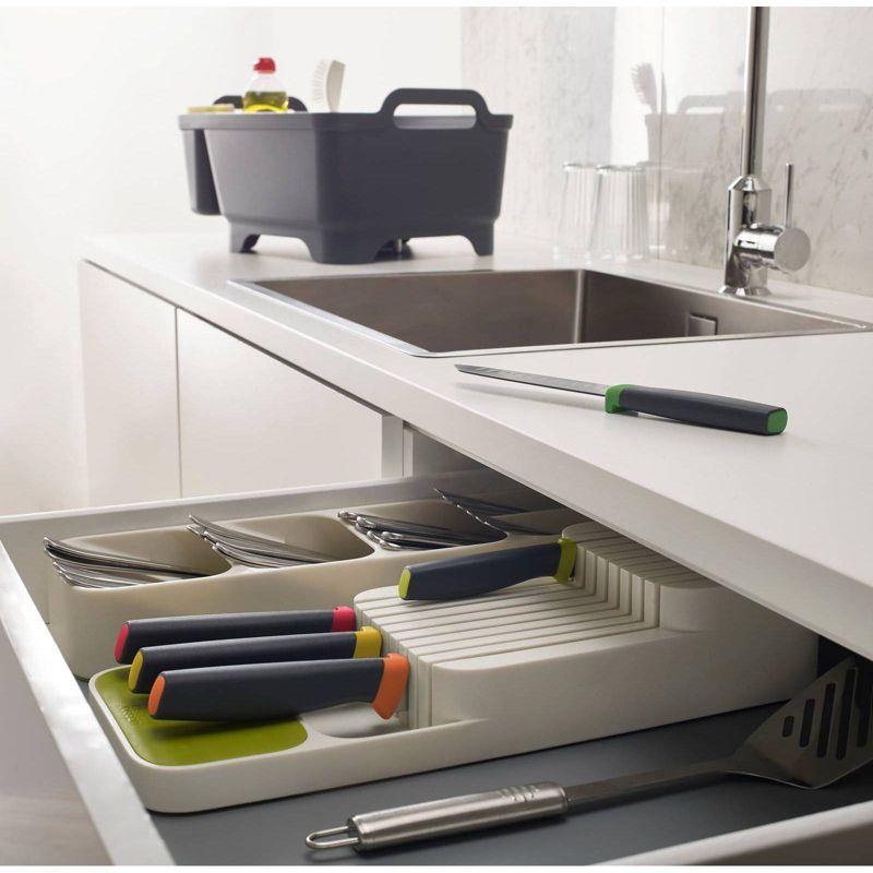 Joseph Joseph DrawerStore Compact Knife Organizer- Gray: Knife Holder & Storage Drawer Insert, Plastic, Hand Wash