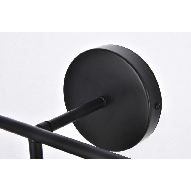 Elegant Lighting Hanson 3 lights bath sconce in black with clear shade