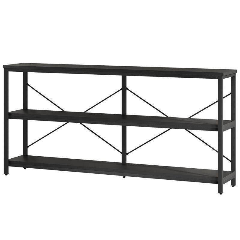 Tribesigns 55 Inches 3 Tiers TV Stand Console Long Sofa Table, Black