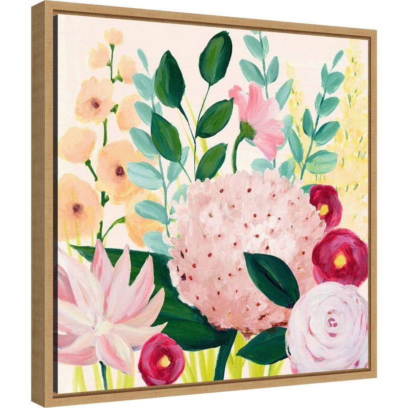 Amanti Art 16" x 16" Mother's Day Blooms I by Grace Popp Framed Wall Canvas : Modern Botanical Lithograph, Sawtooth Back