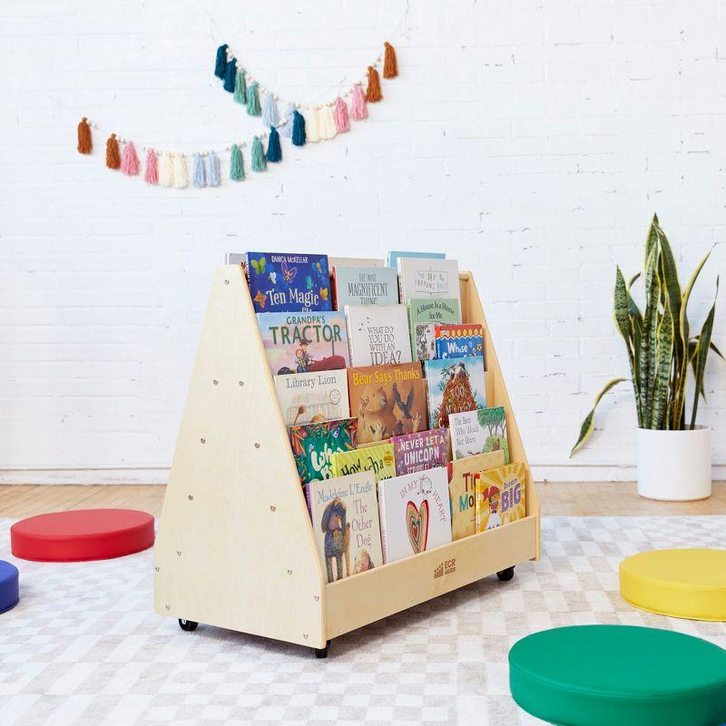 ECR4Kids Double-Sided Mobile Book Display, Classroom Bookshelf