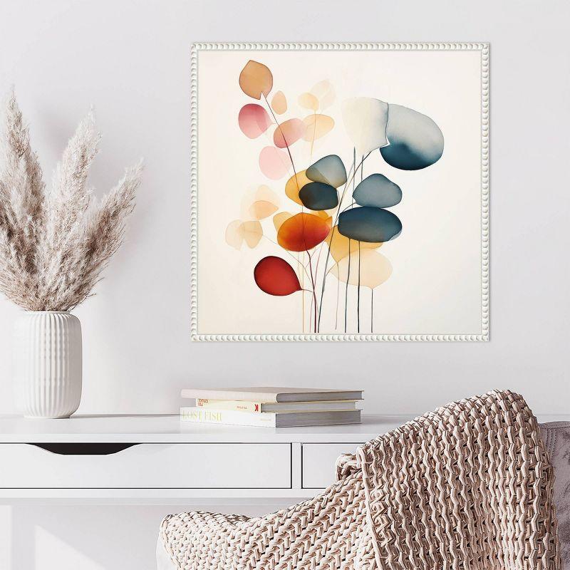 Fluid Floral Artistry II Abstract Canvas Print with White Frame