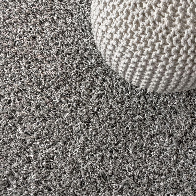 2'x8' Mercer Shag Plush Area Rug, Charcoal - JONATHAN Y