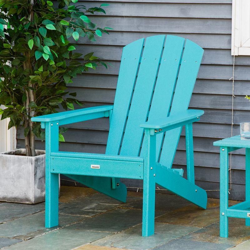 Turquoise HDPE Adirondack Chair with Wide Seat and High Back