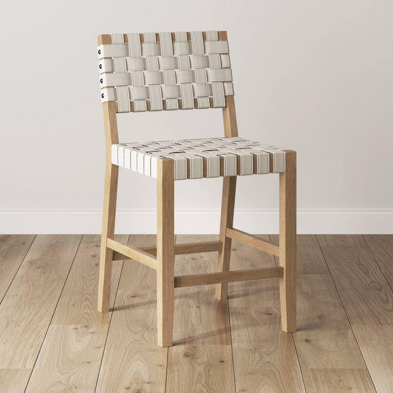 Nathan James Cohen Faux Leather Barstool White