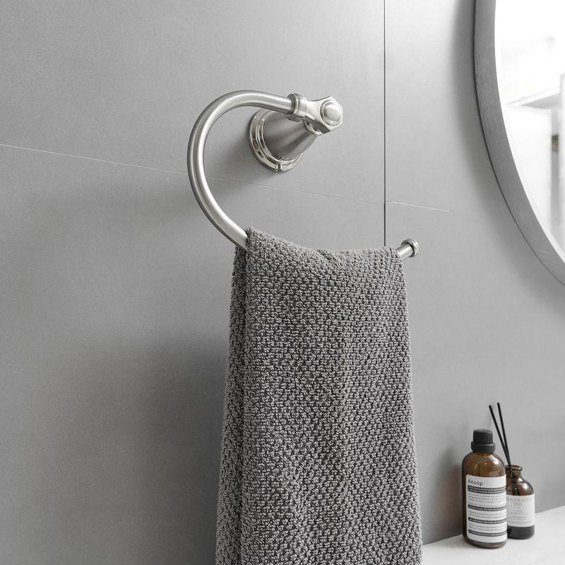 BWE 4-Piece Bath Hardware Set with Towel Bar Hand Towel Holder Toilet Paper Holder Towel Hook Square