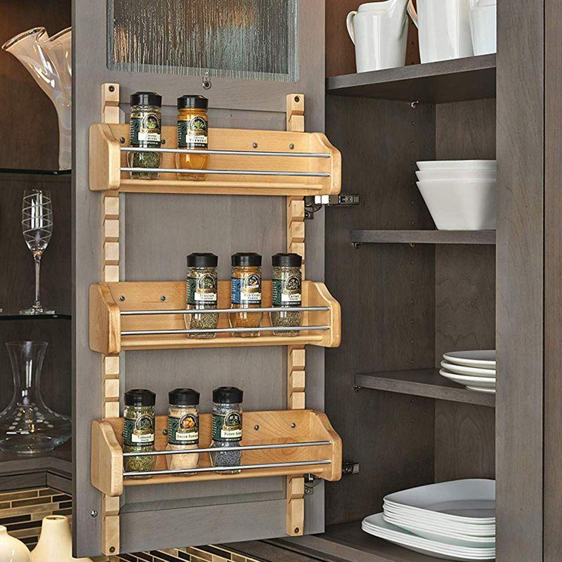 Rev-A-Shelf Small Adjustable 3-Shelf Cabinet Door Mount Spice Rack