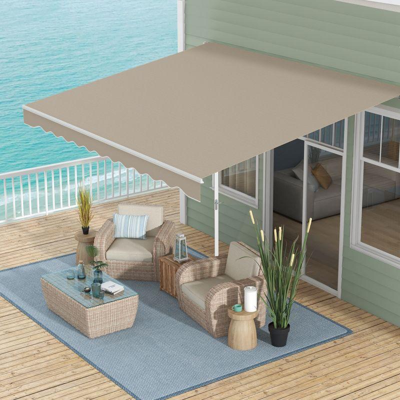 Outsunny 156'' W x 3'' D Retractable Patio Awning