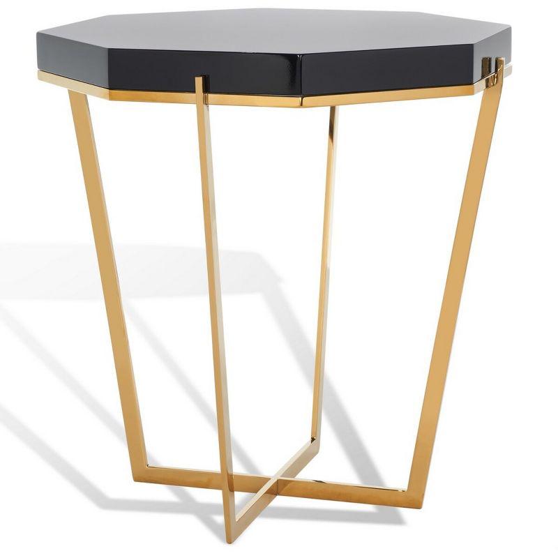 Danna Metal End Table - SFV3510A - Gold/Black - Safavieh Couture