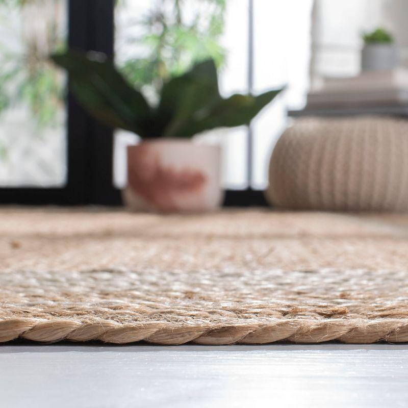 Hand-Knotted Ivory Jute 4' x 6' Non-Slip Area Rug