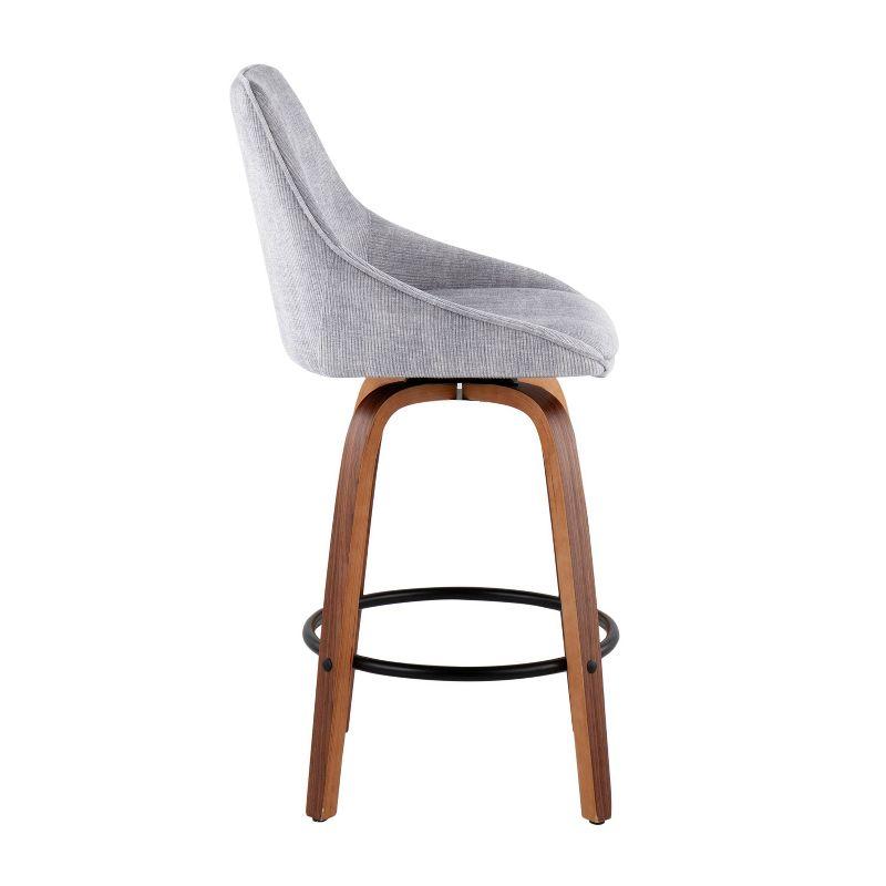Set of 2 Diana Counter Height Barstools: Velvet Upholstery, Swivel, Wood Frame - LumiSource