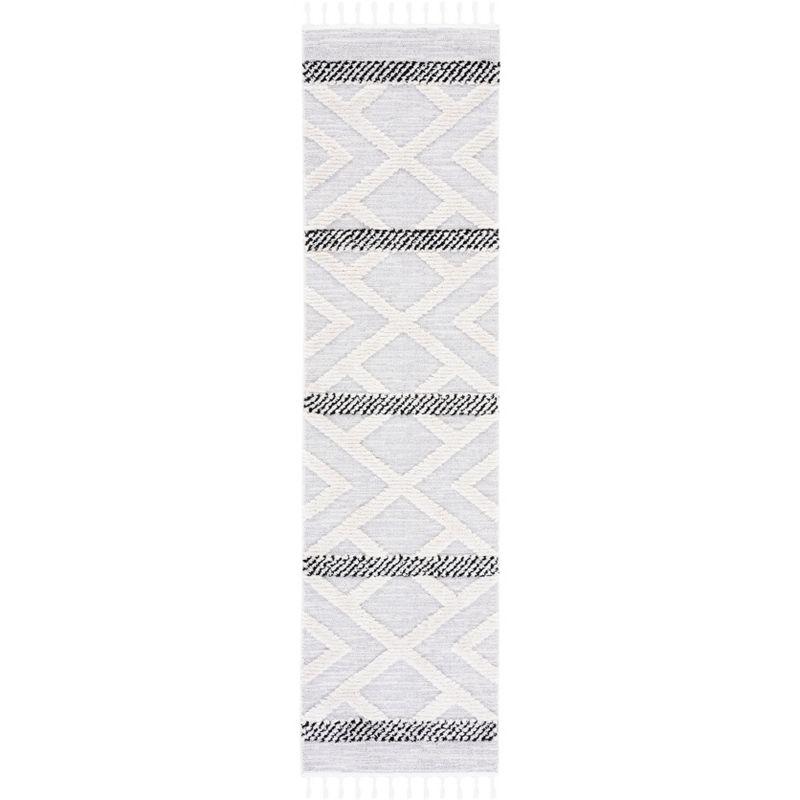 Marrakesh MRK564 Power Loomed Runner Rug - Grey/Ivory - 2'2"x8' - Safavieh.