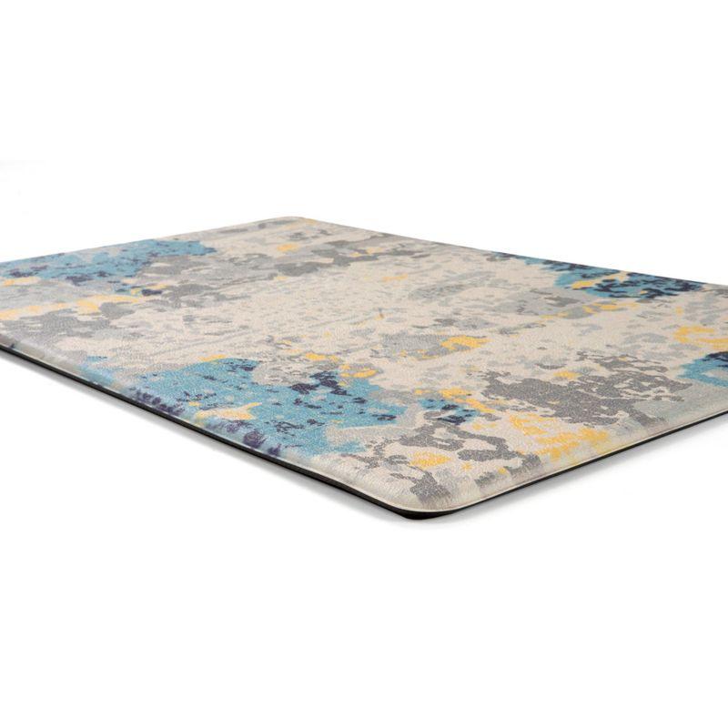 Cream Abstract Anti-Fatigue Standing Mat with Rubber Backing