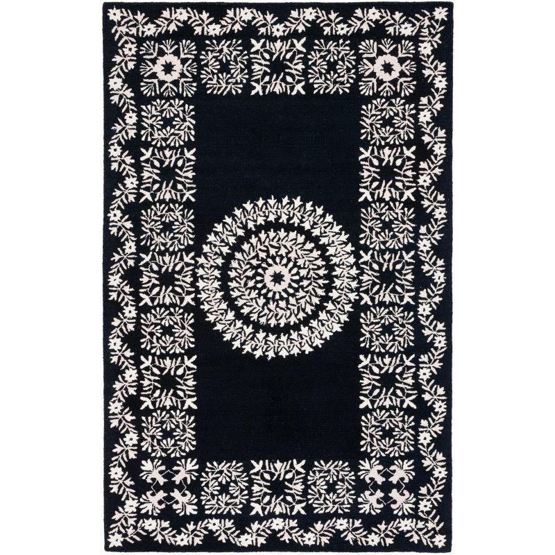 Empire EM826 Hand Tufted Area Rug - Black/Ivory - 8'x10' - Safavieh.