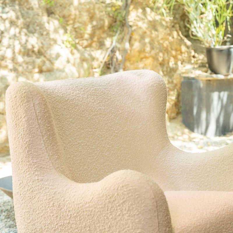 Babyletto x Nursery Works Solstice Ivory Boucle Nursery Glider Chair with Ivory Wood Base