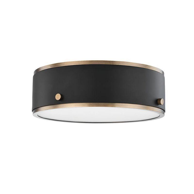 Oslo Flush Mount Light - Brass and Black / 12"Dia