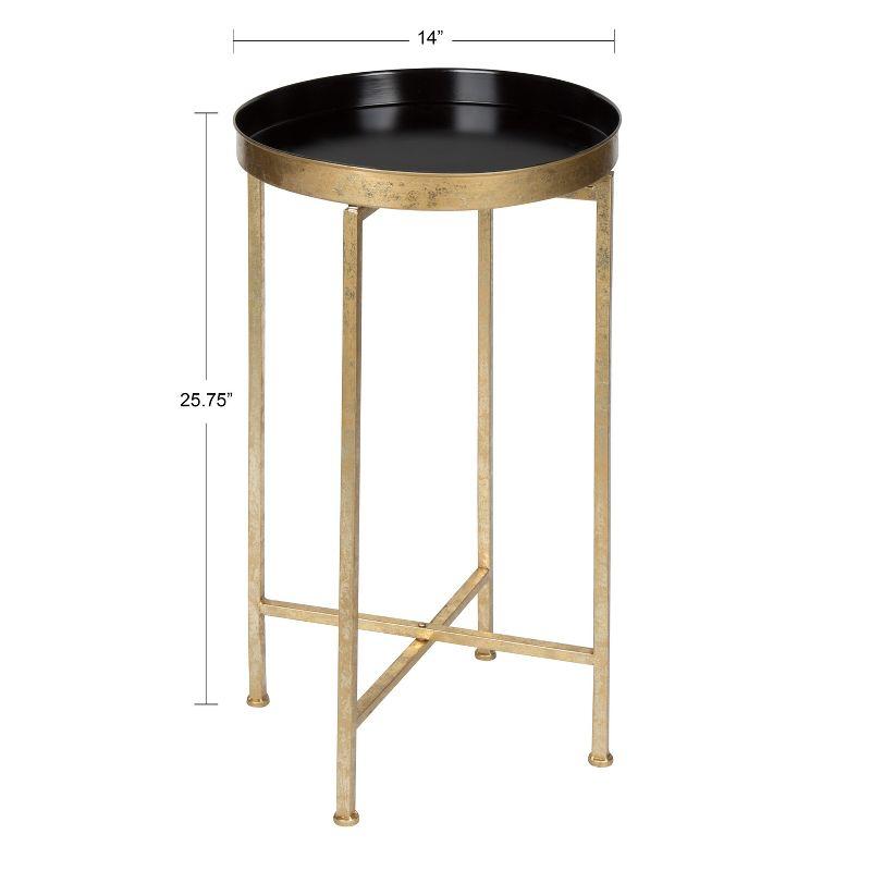 Kate and Laurel Celia Round Metal Foldable Tray Accent Table