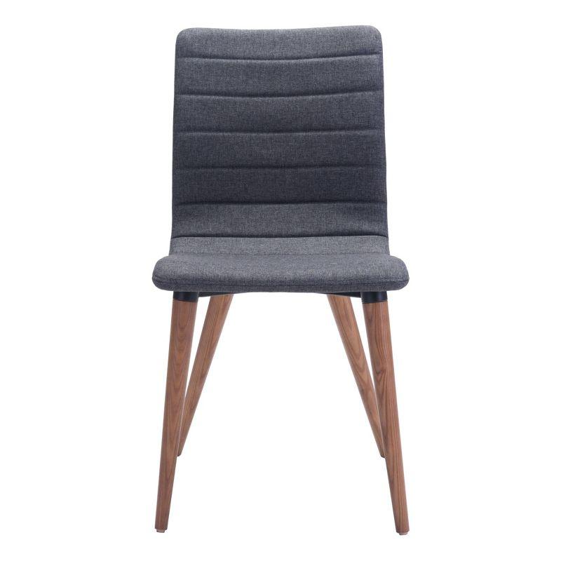 Set of 2 Mid-Century Modern Upholstered and Wood Dining Chair Gray - ZM Home