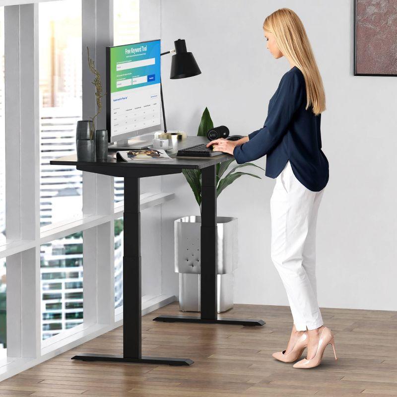 60"x30" Electric Standing Desk with Adjustability Bamboo Black - Uncaged Ergonomics
