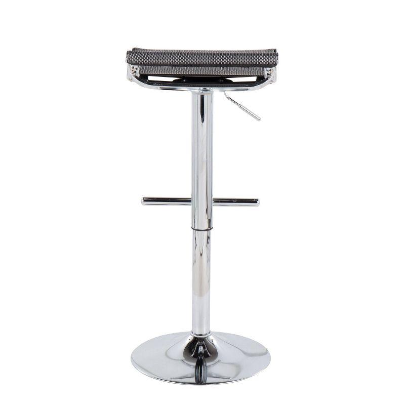 Mirage Ale Mesh Fabric/Metal Barstool Chrome/Silver - LumiSource: Swivel, Adjustable Height, Footrest