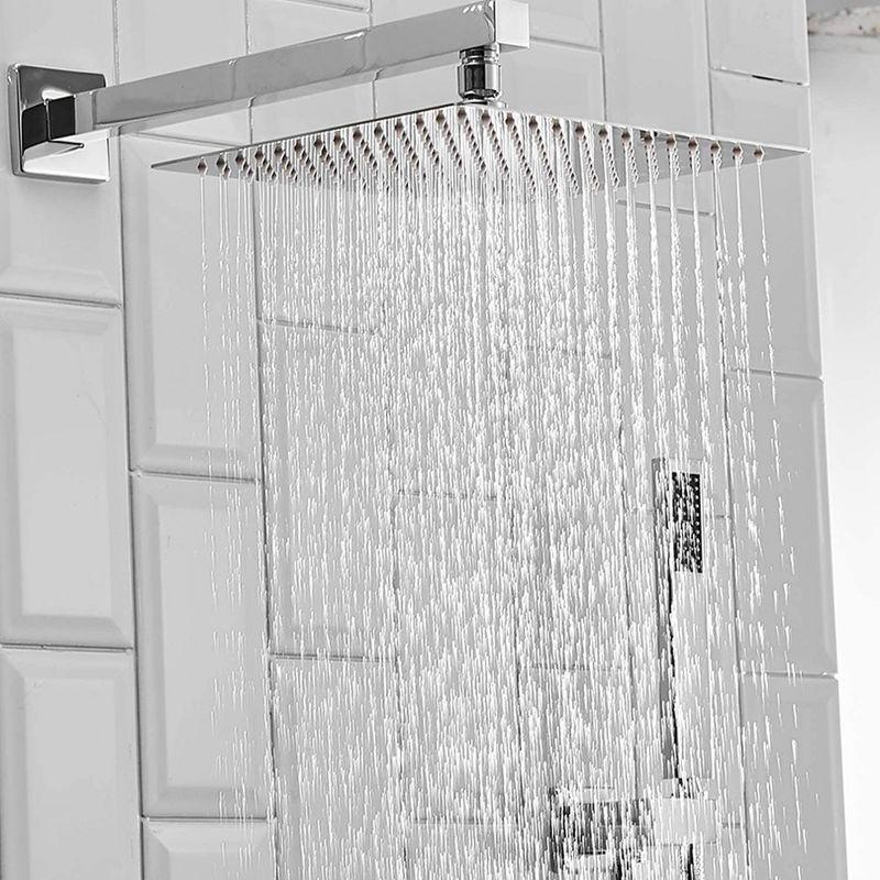 10 Inch Square Bathroom Shower Combo Set In Polished Chrome