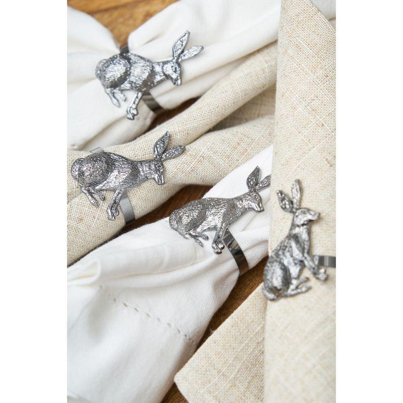 C&F Home Easter Charcoal Bunny Rabbit Napkin Ring, Set of 4