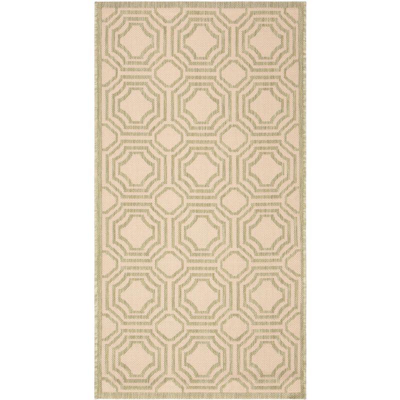 Courtyard CY6112 UV & Stain Resistant Non-Shedding Power Loomed Indoor/Outdoor Accent Rug - Beige/Sweet Pea - 2'7"x5' - Safavieh