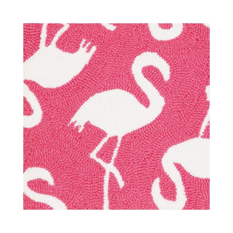 C&F Home 15" x 15" Beachy Flamingo Hooked Throw Pillow