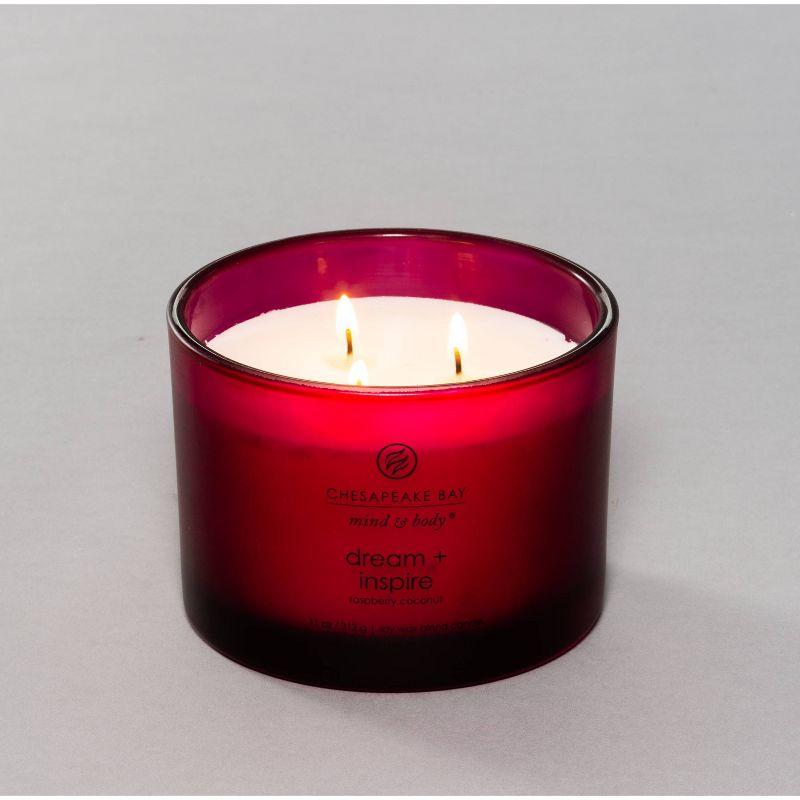 Frosted Glass Dream + Inspire Lidded Jar Candle Burgundy - Mind & Body by Chesapeake Bay Candle