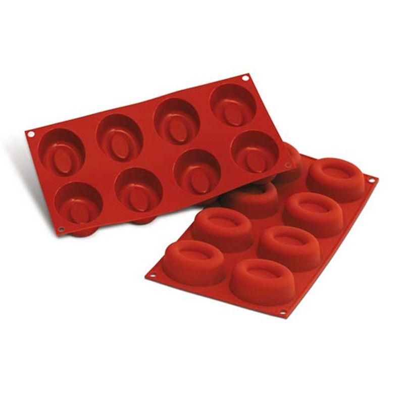 Red Silicone Non-Stick Mini Oval Baking Mold