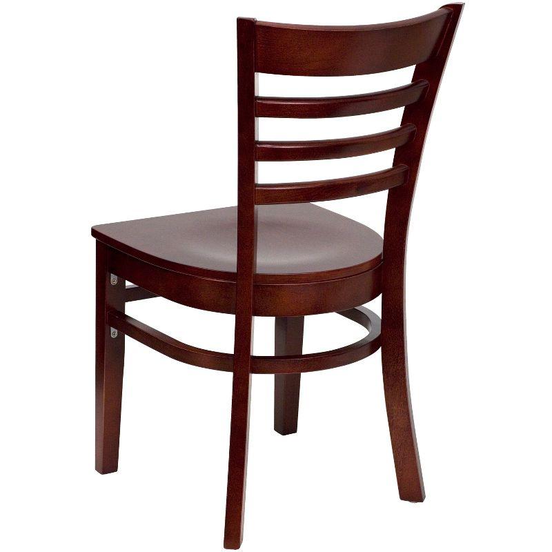 Elegant Ladderback Mahogany Wood Side Chair with Sturdy Frame