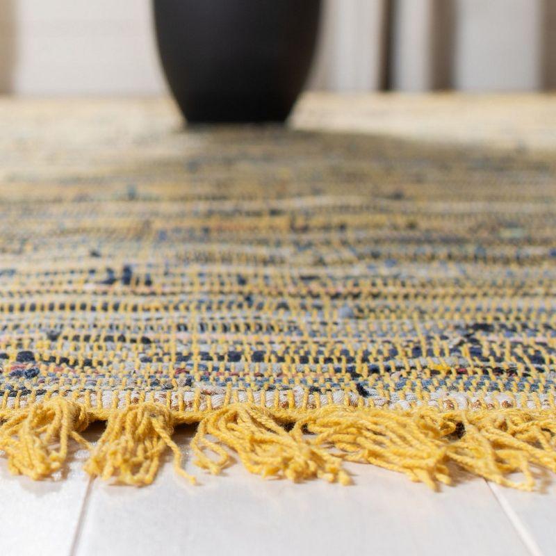 Rag Rug RAR127 Hand Woven Indoor Accent Rug - 4'x6' - Yellow/Multi - Safavieh