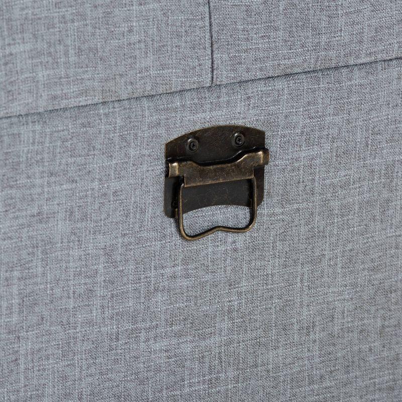 Flynn Fabric Upholstered 2 Drawer Storage Trunk Ottoman Gray/Black - Baxton Studio