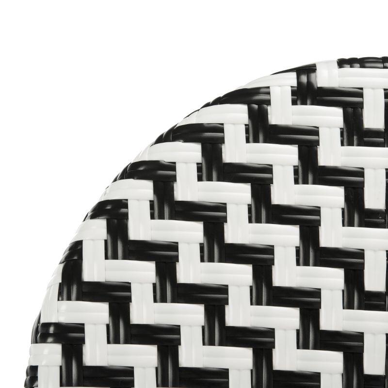 Tilden Barstool - Indoor/Outdoor - PAT4021 - Black/White - Safavieh